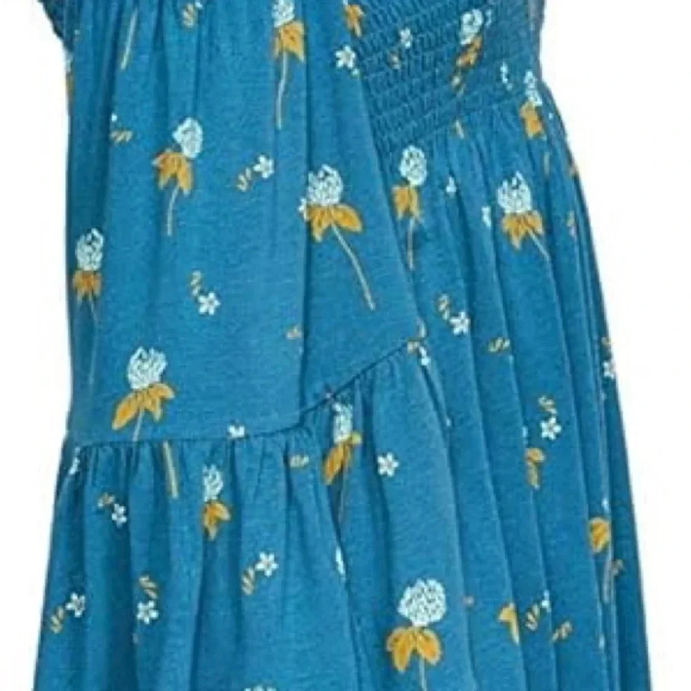Free People Lana Off Shoulder Smocked Tunic NWOT Mermaid / Teal : Small Boho